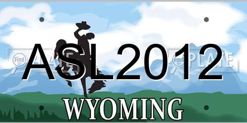ASL2012 Wyoming License Plate