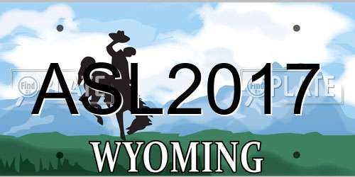 ASL2017 Wyoming License Plate