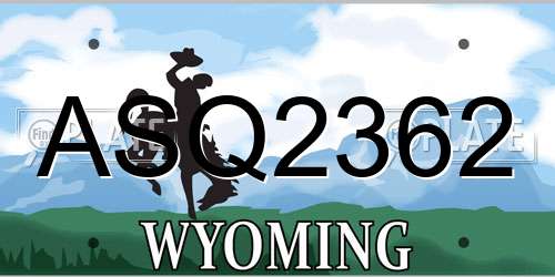 ASQ2362 Wyoming License Plate