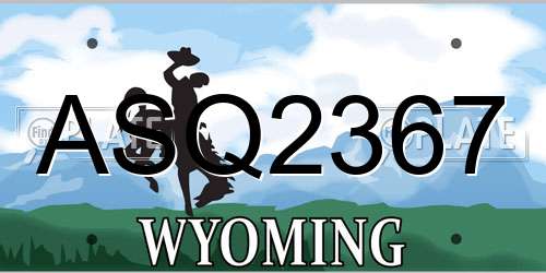 ASQ2367 Wyoming License Plate