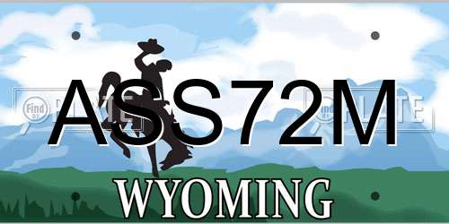ASS72M Wyoming License Plate