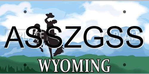 ASSZGSS Wyoming License Plate
