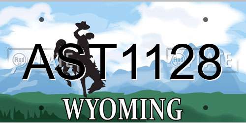 AST1128 Wyoming License Plate