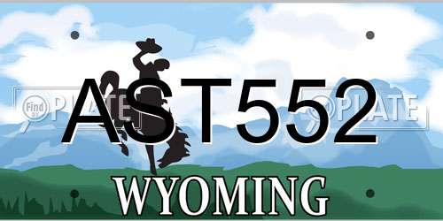 AST552 Wyoming License Plate
