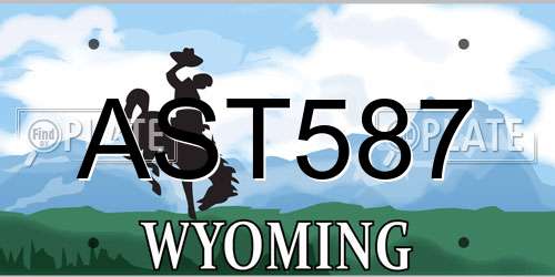 AST587 Wyoming License Plate