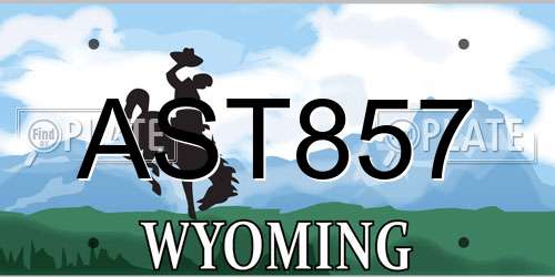 AST857 Wyoming License Plate