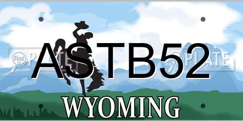 ASTB52 Wyoming License Plate