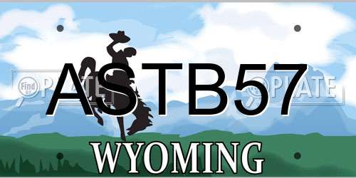 ASTB57 Wyoming License Plate