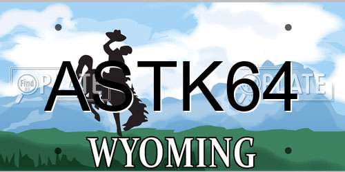 ASTK64 Wyoming License Plate