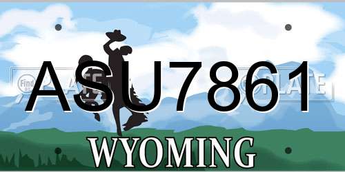 ASU7861 Wyoming License Plate