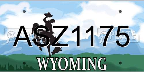 ASZ1175 Wyoming License Plate