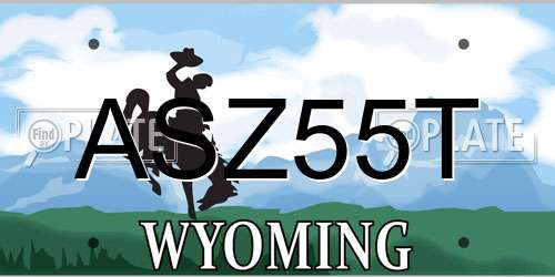 ASZ55T Wyoming License Plate
