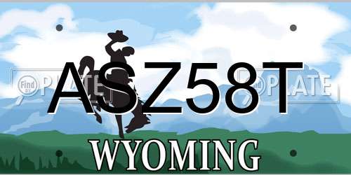 ASZ58T Wyoming License Plate