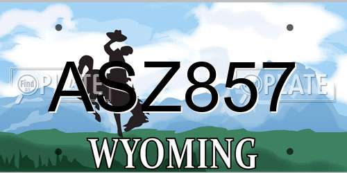 ASZ857 Wyoming License Plate