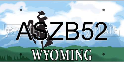 ASZB52 Wyoming License Plate