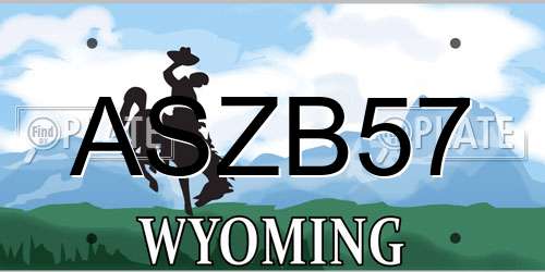 ASZB57 Wyoming License Plate