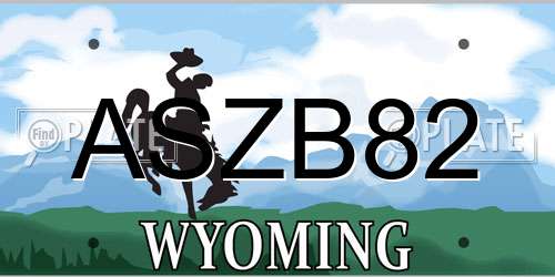 ASZB82 Wyoming License Plate