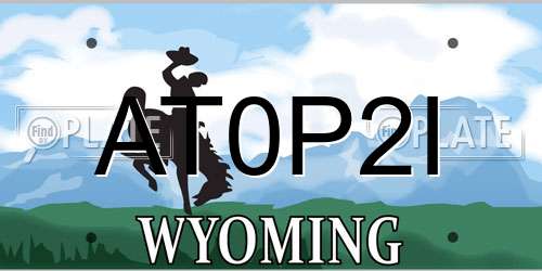 AT0P2I Wyoming License Plate