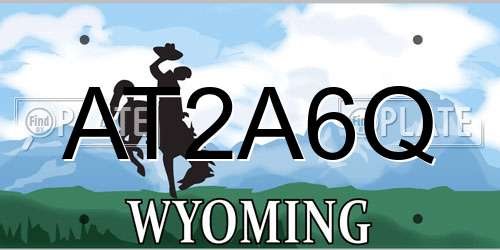 AT2A6Q Wyoming License Plate