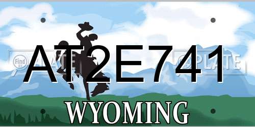 AT2E741 Wyoming License Plate