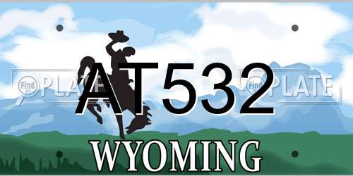 AT532 Wyoming License Plate
