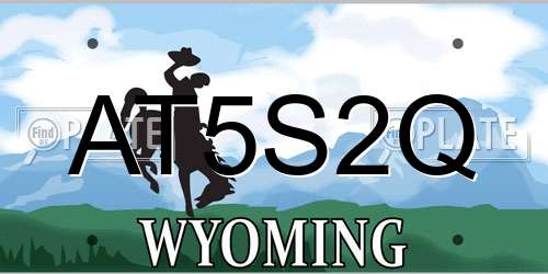 AT5S2Q Wyoming License Plate