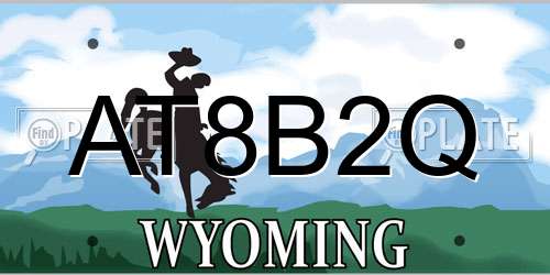 AT8B2Q Wyoming License Plate