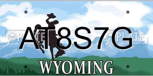 AT8S7G Wyoming License Plate