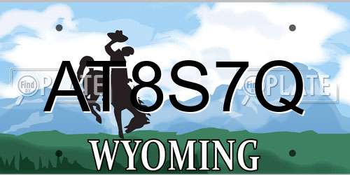 AT8S7Q Wyoming License Plate