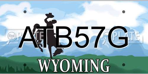ATB57G Wyoming License Plate