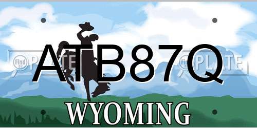 ATB87Q Wyoming License Plate