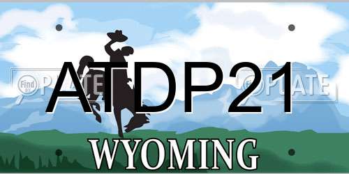 ATDP21 Wyoming License Plate