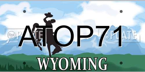 ATOP71 Wyoming License Plate