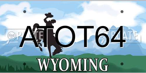 ATOT64 Wyoming License Plate