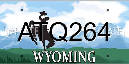 ATQ264 Wyoming License Plate