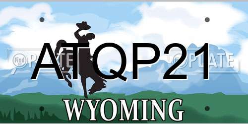ATQP21 Wyoming License Plate