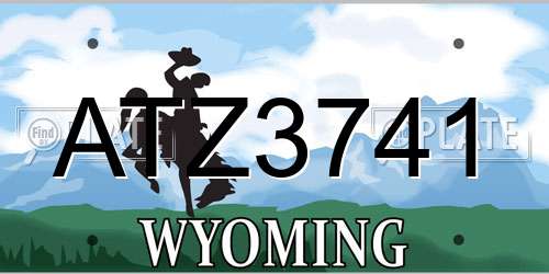 ATZ3741 Wyoming License Plate