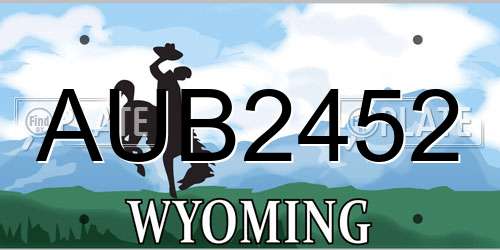 AUB2452 Wyoming License Plate