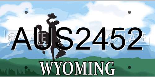 AUS2452 Wyoming License Plate