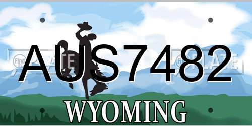 AUS7482 Wyoming License Plate