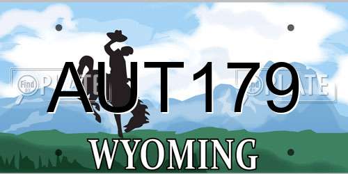 AUT179 Wyoming License Plate