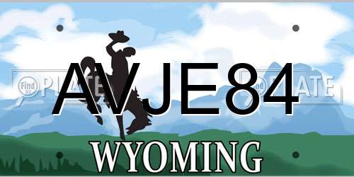 AVJE84 Wyoming License Plate