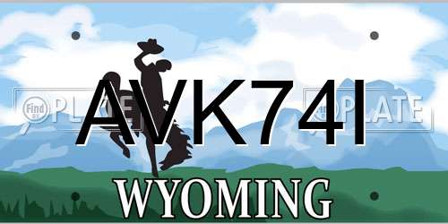AVK74I Wyoming License Plate