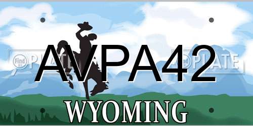 AVPA42 Wyoming License Plate
