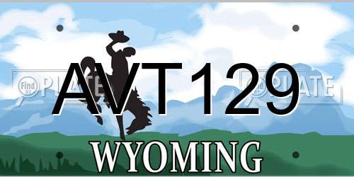 AVT129 Wyoming License Plate