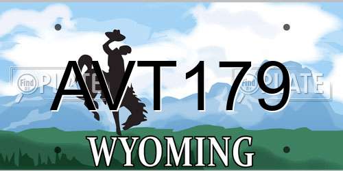 AVT179 Wyoming License Plate