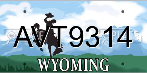 AVT9314 Wyoming License Plate