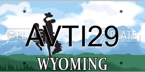AVTI29 Wyoming License Plate