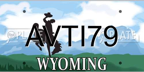 AVTI79 Wyoming License Plate