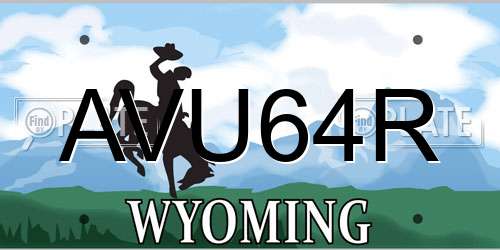 AVU64R Wyoming License Plate